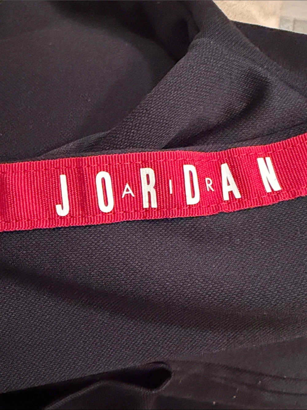 Jordan Boys Black Zip Up Hoodie with Red Sleeve Design Size S
